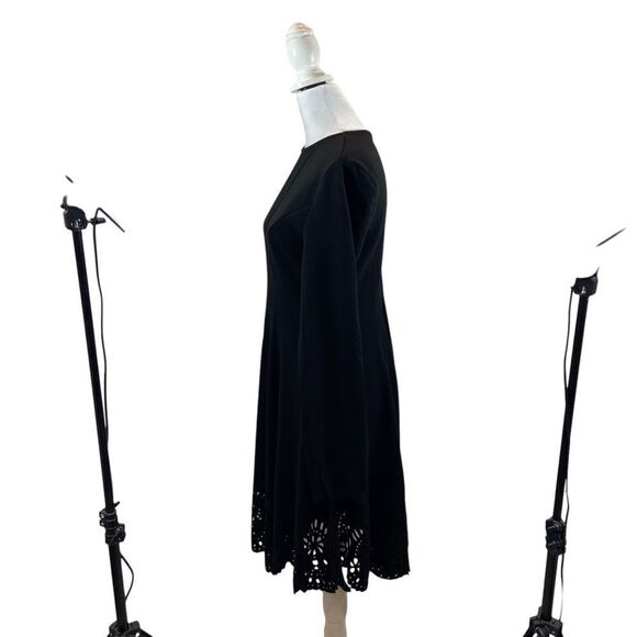 Ladies Long‎ Sleeve Scalloped Cuff and Hem Black Dress Size XL - Picture 7 of 13